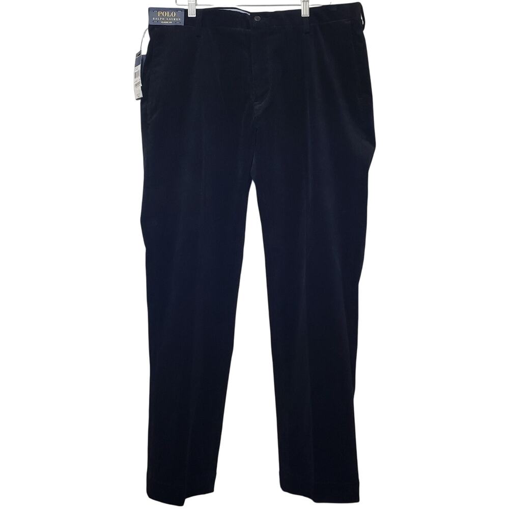 NWT POLO RALPH LAUREN Classic Fit Corduroy Pants Black Men's Size 36/32